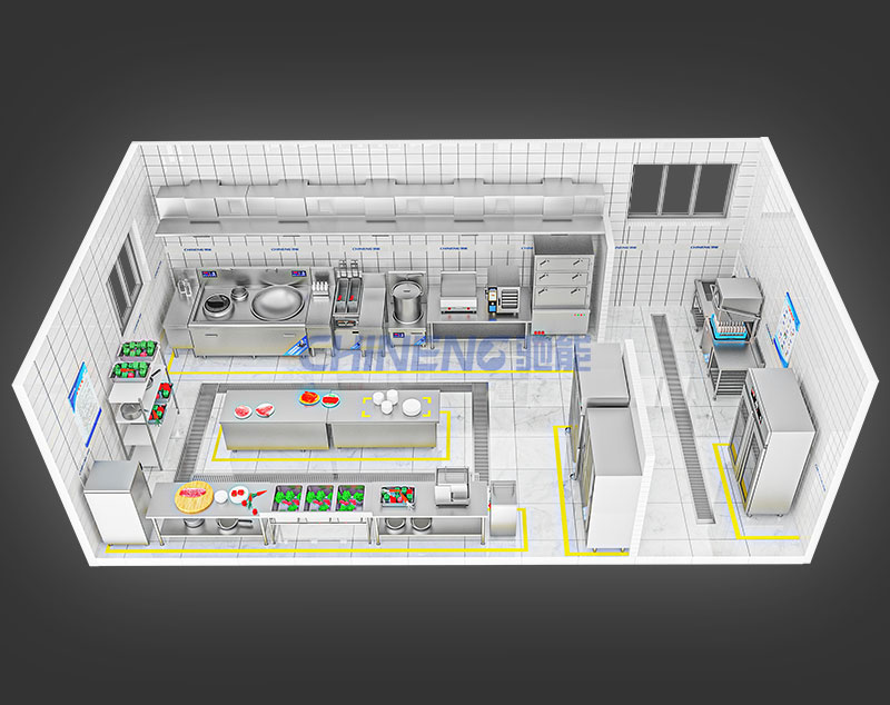 20-50Căn tin đơn vị Cảnh 3D