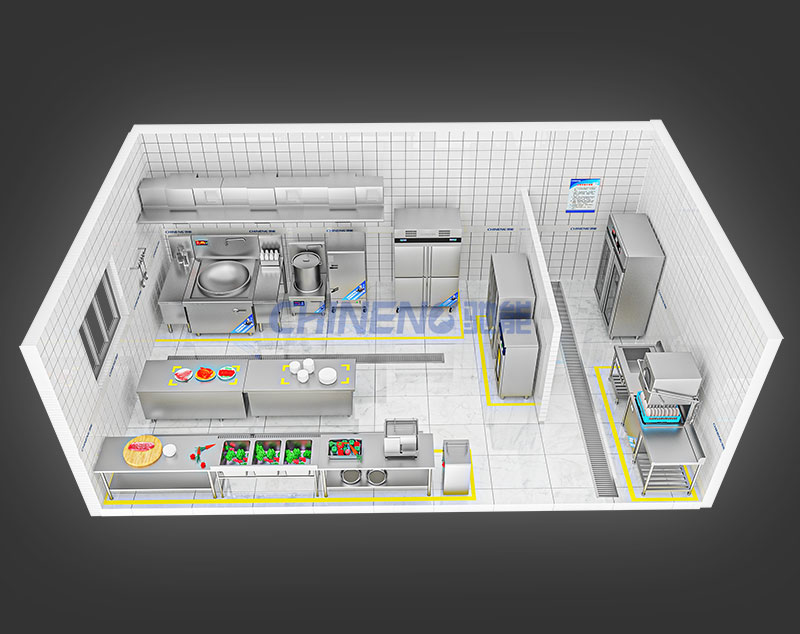 20-50Căn tin đơn vị Cảnh 3D