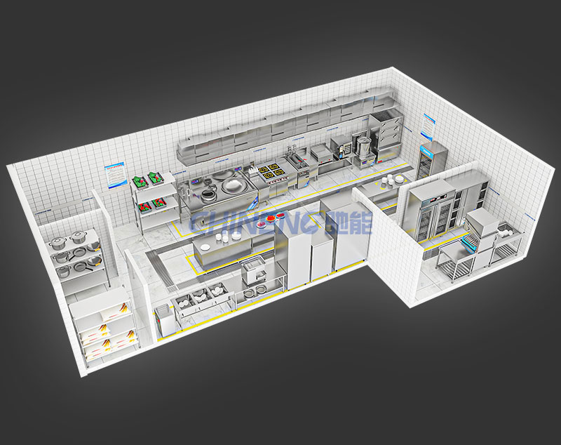 50-100Căn tin đơn vị Cảnh 3D
