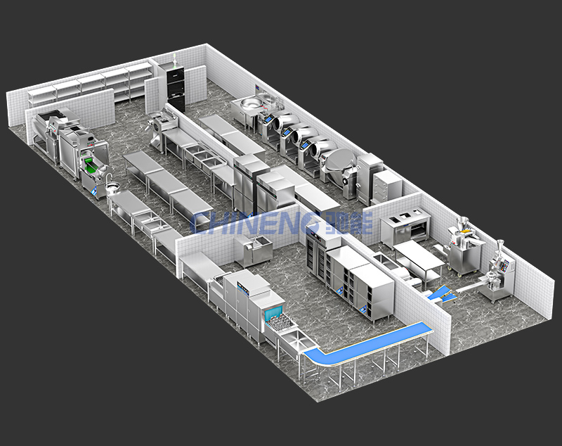 200-300Căn tin thông minh Cảnh 3D